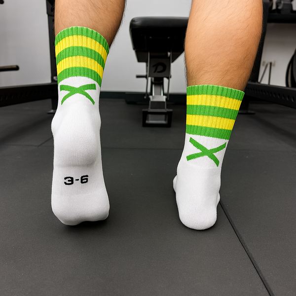 X Pro Midi Sock (Green & Yellow)
