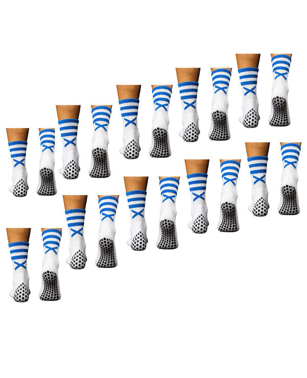 Bulk Offers- X Pro Midi Grip Sock (Blue & White)