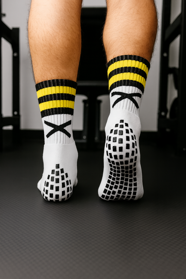X Pro Midi Grip Sock (Black & Amber)