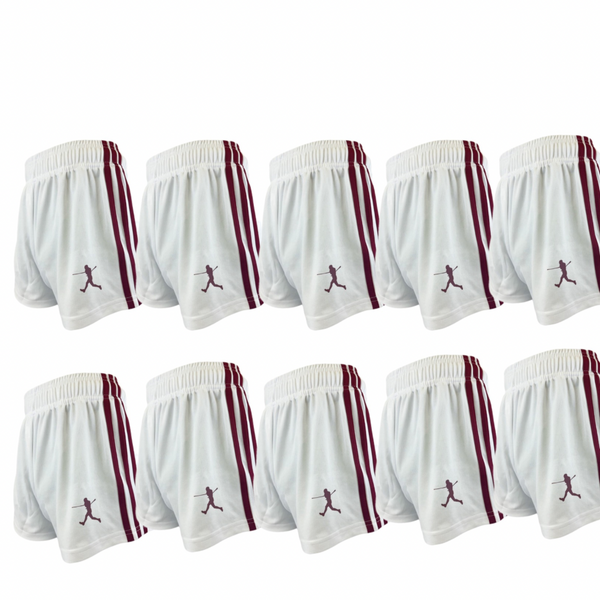 Action Shorts Bulk Offer- White & Maroon