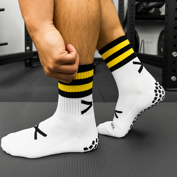 X Pro Midi Grip Sock (Black & Amber)