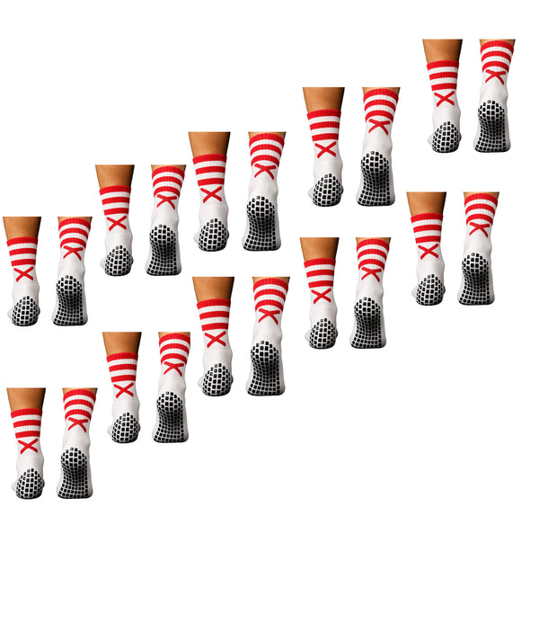 Bulk Offers- X Pro Midi Grip Sock (Red & White)