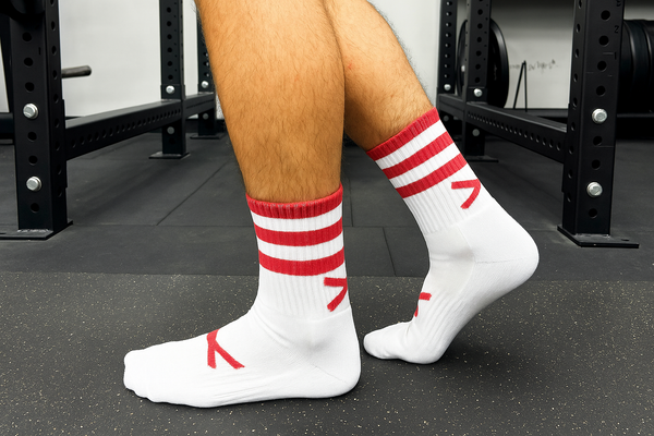 X Pro Midi Grip Sock (Red & White)