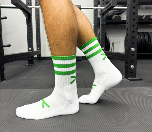 X Pro Midi Sock (Green & White)