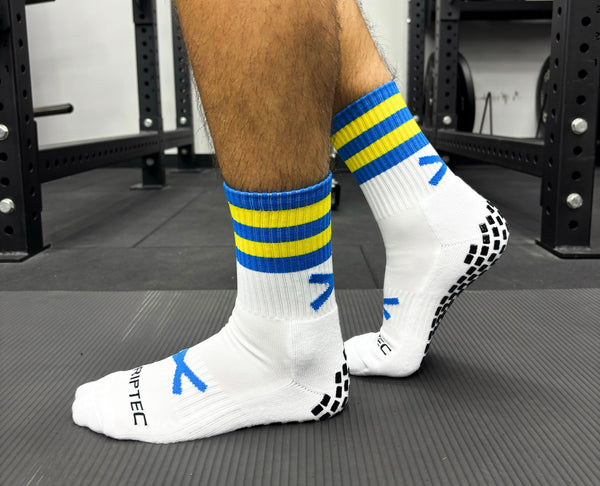 X Pro Midi Grip Sock (Blue & Yellow)