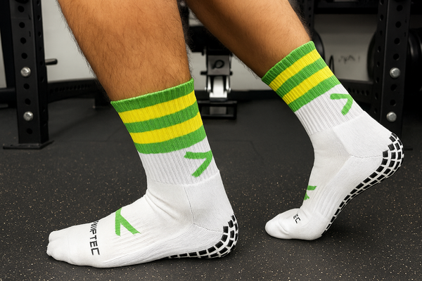 X Pro Midi Grip Sock (Green & Yellow)